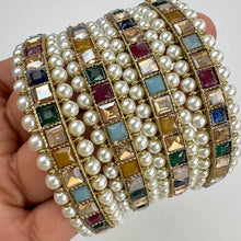 Set of 4 Navratan bangles Antique Polki Kundan Bangles 4Pc Indian bangles Punjabi Pakistani Bridal bangles for Wedding Jewelry