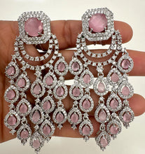 Statement CZ Diamond Earrings, AD Earrings/Silver earrings/CZ Earrings/Indian Jewelry/Sabyasachi /Pakistani/Punjabi\Coctail Earrings