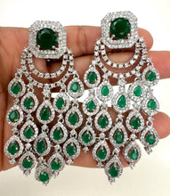 Statement CZ Diamond Earrings, AD Earrings/Silver earrings/CZ Earrings/Indian Jewelry/Sabyasachi /Pakistani/Punjabi\Coctail Earrings