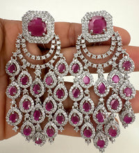 Statement CZ Diamond Earrings, AD Earrings/Silver earrings/CZ Earrings/Indian Jewelry/Sabyasachi /Pakistani/Punjabi\Coctail Earrings