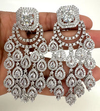 Statement CZ Diamond Earrings, AD Earrings/Silver earrings/CZ Earrings/Indian Jewelry/Sabyasachi /Pakistani/Punjabi\Coctail Earrings