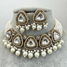 White Pearl Kundan necklace set/Kundan Choker Necklace/Statement necklace/Indian/Punjabi Necklace/Pakistani Jewelry/Bridal necklace