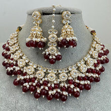 Maroon Red Kundan Necklace/ Kundan Choker/ Bollywood Jewelry/ Indian jewelry/ Pakistani necklace/ punjabi /bridal necklace/indian wedding