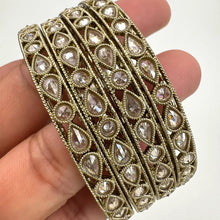 Set of 4 Polki Kundan Bangles/Indian bangles/Punjabi bangles/Pakistani Jewelry/Indian Jewelry/Bridal bangles/Antique bangles/Reverse AD