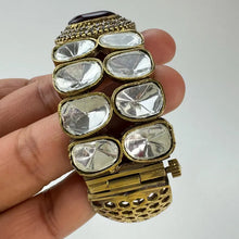 Moissanite Polki Openable bracelets, Single Broad Bangle bracelets, bridesmaid gifts, Indian Pakistani Jewelry, Indian wedding,Gift for her