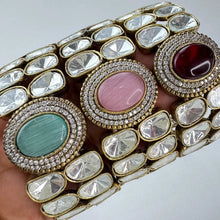 Moissanite Polki Openable bracelets, Single Broad Bangle bracelets, bridesmaid gifts, Indian Pakistani Jewelry, Indian wedding,Gift for her