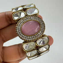 Moissanite Polki Openable bracelets, Single Broad Bangle bracelets, bridesmaid gifts, Indian Pakistani Jewelry, Indian wedding,Gift for her