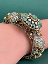 Moissanite Polki CZ Diamond Elephant Single openable Kada bangle,One Size can fit to 2.6 2.8 ,Premium collection,Sabyasachi Jewelry,Designer
