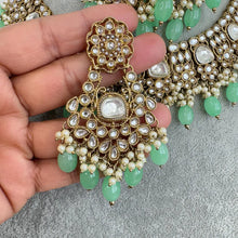 Mint Kundan Necklace Set/ Kundan Choker/ Bollywood Jewelry/ Indian jewelry/ Pakistani necklace/ punjabi/bridal necklace/indian wedding