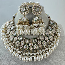 White pearl Antique Kundan Meena Necklace/Bollywood Jewelry/Indian bridal Kundan necklace/indian Pakistani Punjabi wedding jewelry