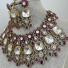 Ruby Bridal Moissanite Polki Kundan Victorian Sabyasachi Necklace/Traditional/Ethnic/Kundan Jewelry/Indian Pakistani Bridal jewelry