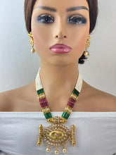 RubyGreen Long gold plated Polki mala Necklace/Indian Long Necklace/Pakistani Jewelry/Necklace Mala/Indian Wedding/Rani Haar