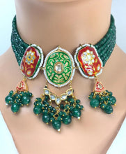 Green meenakari Kundan Necklace/Rajwadi Kundan choker/Indian necklace/Indian jewelry/Pakistani Jewelry/Punjabi Jewelry/bridal necklace
