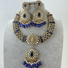 Blue victorian Moissanite Polki Kundan necklace,Sabyasachi Designer necklace,Bollywood,Indian Pakistani Jewelry for Wedding, bridal