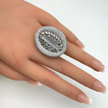 Large American Diamond Ring/Statement Ring/Cocktail Adjustable Ring/Indian Ring/Pakistani Jewelry/Indian/Bollywood Jewelry/Indian Wedding