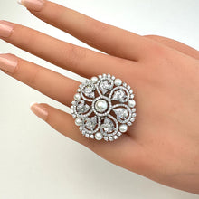 Large American Diamond Ring/Statement Ring/Cocktail Adjustable Ring/Indian Ring/Pakistani Jewelry/Indian/Bollywood Jewelry/Indian Wedding