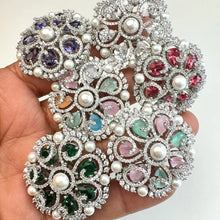 Large American Diamond Ring/Statement Ring/Cocktail Adjustable Ring/Indian Ring/Pakistani Jewelry/Indian/Bollywood Jewelry/Indian Wedding