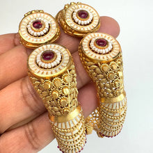 Ruby Gold Kada bangles Pair, Indian Amrapali bangles, Antique bangles, Temple Jewelry, South Indian bangles, Bridal Bangles, Pakistani