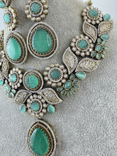 Mint Green Victorian Polki Kundan Necklace, Sabyasachi Necklace,Statement Necklace, Semi Precious Necklace, Designer Necklace,Indian wedding