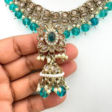 RamaGreen Antique Polki Kundan necklace set/Reverse Ad Necklace/Statement necklace/Indian/Punjabi Necklace/Pakistani Jewelry/Bridal necklace
