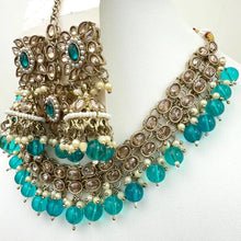 RamaGreen Antique Polki Kundan necklace set/Reverse Ad Necklace/Statement necklace/Indian/Punjabi Necklace/Pakistani Jewelry/Bridal necklace