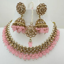 Pink Antique Polki Kundan necklace/Reverse Ad Necklace/Statement necklace/Indian/Punjabi Necklace/Pakistani Jewelry/Bridal necklace