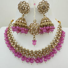 Lavender Antique Polki Kundan necklace/Reverse Ad Necklace/Statement necklace/Indian/Punjabi Necklace/Pakistani Jewelry/Bridal necklace
