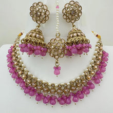 Lavender Antique Polki Kundan necklace/Reverse Ad Necklace/Statement necklace/Indian/Punjabi Necklace/Pakistani Jewelry/Bridal necklace