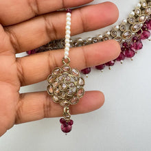 Magenta Antique Polki Kundan necklace/Reverse Ad Necklace/Statement necklace/Indian/Punjabi Necklace/Pakistani Jewelry/Bridal necklace