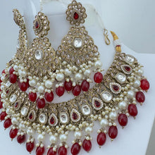 Maroon Antique Polki Kundan necklace set/Reverse Ad Necklace/Statement necklace/Indian/Punjabi Necklace/Pakistani Jewelry/Bridal necklace/