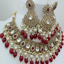 Maroon Antique Polki Kundan necklace set/Reverse Ad Necklace/Statement necklace/Indian/Punjabi Necklace/Pakistani Jewelry/Bridal necklace/