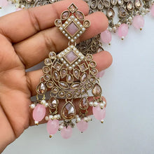 Pink Antique Polki Kundan necklace set/Reverse Ad Necklace/Statement necklace/Indian/Punjabi Necklace/Pakistani Jewelry/Bridal necklace
