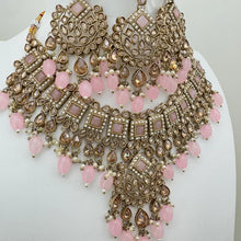 Pink Antique Polki Kundan necklace set/Reverse Ad Necklace/Statement necklace/Indian/Punjabi Necklace/Pakistani Jewelry/Bridal necklace