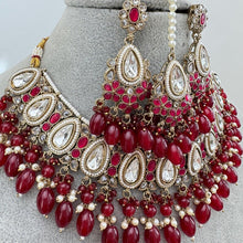 Maroon Red Kundan Necklace/ Kundan Choker/ Bollywood Jewelry/ Indian jewelry/ Pakistani necklace/ punjabi /bridal necklace/indian wedding