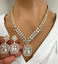 Gold CZ diamond Necklace, Bridal Necklace, Indian Jewelry, Pakistani Jewelry, Bollywood Indian Wedding