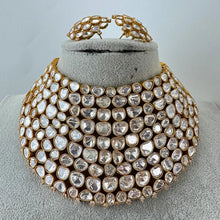 White Bridal Mossinate Polki Kundan Victorian Necklace, Sabyasachi Necklace, Wedding necklace, Semi Precious Jewelry, Bollywood Celebrity