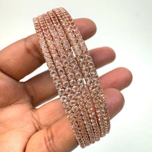 Delicate Gold, Silver, Rose Gold Cz American Diamond(6 PCS)/CZ Bangles/Bracelet/Indian Party Wear Bangles/ CZ stone bangles/Indian wedding