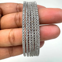 Delicate Gold, Silver, Rose Gold Cz American Diamond(6 PCS)/CZ Bangles/Bracelet/Indian Party Wear Bangles/ CZ stone bangles/Indian wedding