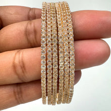 Delicate Gold, Silver, Rose Gold Cz American Diamond(6 PCS)/CZ Bangles/Bracelet/Indian Party Wear Bangles/ CZ stone bangles/Indian wedding