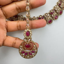 Hotpink Antique Polki Kundan necklace set/Reverse Ad Necklace/Statement necklace/Indian/Punjabi Necklace/Pakistani Jewelry/Bridal necklace/
