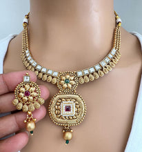 Rubygreen Gold Necklace South Indian Jewelry Temple Jewelry Guttapusalu Necklace Wedding necklace Rajwadi Necklace