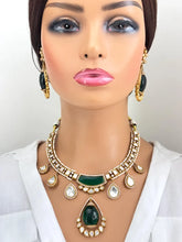 Green Victorian Moissanite polki Kundan Necklace, Indian Bridal Jewelry , Bollywood Sabyasachi Necklace, Designer Necklace, Indian Pakistani