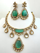 Mint Green Victorian Moissanite polki Kundan Necklace,Indian Bridal Jewelry,Bollywood Sabyasachi Necklace,Designer Necklace,Indian Pakistani