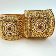Gold plated Rajwadi Antique Broad Bangles Single openable Kada Bangle(1Pc)/Indian Kada/Wedding Jewelry/Kada/Punjabi Jewelry/Indian Wedding