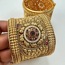 Gold plated Rajwadi Antique Broad Bangles Single openable Kada Bangle(1Pc)/Indian Kada/Wedding Jewelry/Kada/Punjabi Jewelry/Indian Wedding