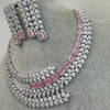Pink CZ diamond Bridal Necklace Jewelry,American Diamond wedding necklace, Cz jewelry, Pakistani, Punjabi wedding jewelry, Gift for her