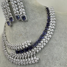 Purple Cz Diamond necklace, American Diamond, Necklace,Indian pakistani jewelry for wedding, gift for her, bridal jewelry