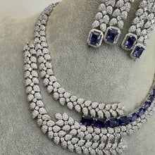 Purple Cz Diamond necklace, American Diamond, Necklace,Indian pakistani jewelry for wedding, gift for her, bridal jewelry