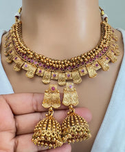 Ruby Gold Necklace South Indian Jewelry Temple Jewelry Guttapusalu Necklace Wedding necklace