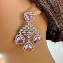 CZ diamond earrings, Indian CZ earrings, american diamond earrings, pakistani jewelry, AD earrings, cocktail earrings, gift for her